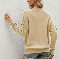 Džemperi veće veličine za žene elegantni jednobojni Pulover s puloverom okruglog vrata dugi rukavi džemper