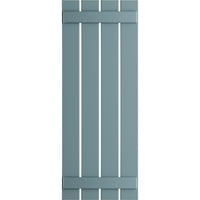 Ekena Millwork 23 W 57 H True Fit PVC četvero ploča raspoređena ploča-N-letve roletne, mirno plava