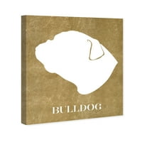 Wynwood Studio životinje zid Art platno grafike' Bulldog Inverted ' psi i štenci - zlato, bijelo