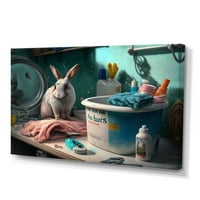 Designart Funny Rabbit praonica IV platno zid Art