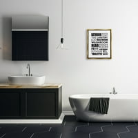 Stupell Kupatilo Toalet Loo Fraze Tipografija Slika Zlatni Plutač Uokvirena Umjetnost Print Zid Art