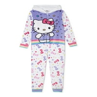 Zdravo Kitty Djevojke Ružičasti Luk S Kapuljačom Od Pidžame Spavač, Veličine 4-7