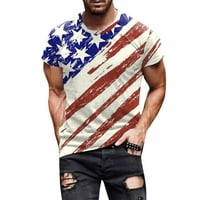 American Flag Workout Shirts for Men Stars and Stripes Leisure Sports Comfortable Breathable Crew Neck