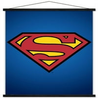 Comics - Superman - Zidni poster Shield sa drvenim magnetskim okvirom, 22.375 34