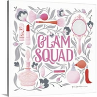 GreatBIGCanvas Glam Squad i Gia Graham Hot Pink grey 12 in. W 12 unutra. H Neuramljeni Canvas Art Print