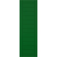 Ekena Millwork 12 W 39 H True Fit PVC horizontalna letvica uokvirena modernim stilom fiksna roletna, Viridian