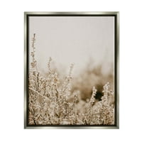 Stupell Industries Tranquil Wildflower Meadow Blooms fotografija sjaj sivo plutajuće uokvireno platno