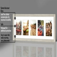 Okvir za slike za nakupljača AmericanFlat sa pet zaslona u Driftwoodu - kompozitno drvo sa staklom otporne