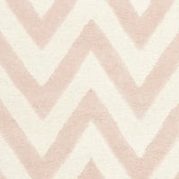 Cambridge Kaitlyn Zig Zag Stripes Propise vunene površine, svijetlo ružičasta Ivory, 6 '9 '