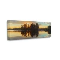 Stupell Industries Otok Lake Pejzažni zalazak sunca Pejzažna fotografija Galerija zamotana platna Print