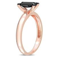 Carat T. W. Crni Dijamant 14kt ružičasto zlato Crni Rodijumski pasijans zaručnički prsten