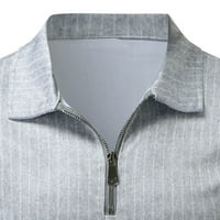 Yubnlvae muške majice Muški povremeni patentni patentni patentni košulja Okrenite ovratnik bluza Stripe