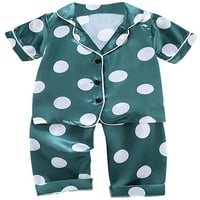 Toddler Baby Boy Girl Sil Pajamas pidžama Satin set Dijete spavaća za spavanje na noćnu dot, Polka Dot