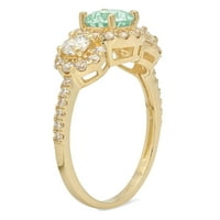 1.79 ct okrugli rez zeleni simulirani dijamant 18k žuto zlato Godišnjica angažman kameni prsten veličina